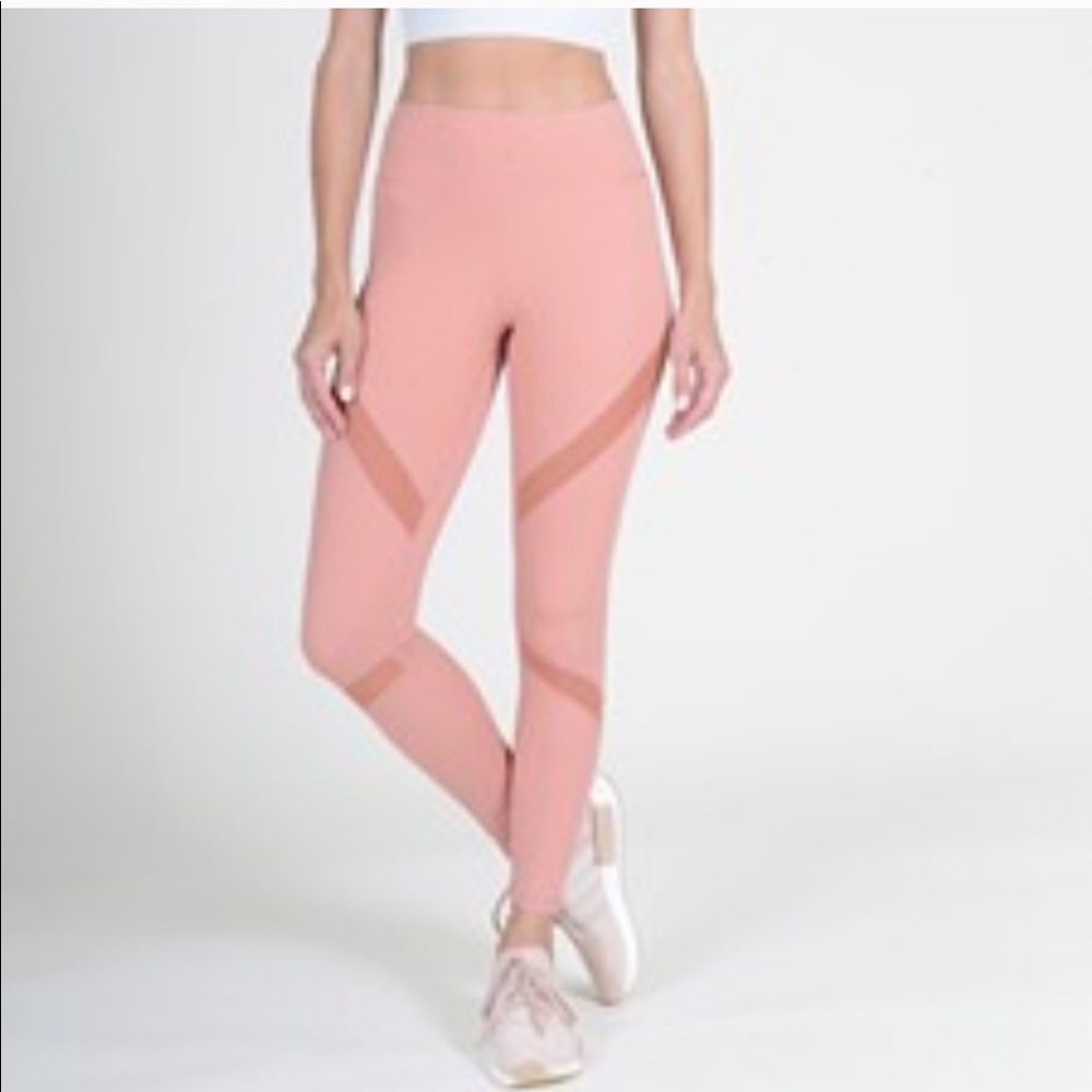 Gorgeous Pink Leggings w/ mesh panels - Picture 2 of 2